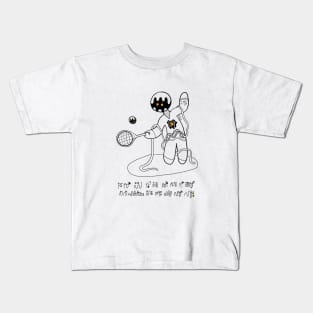 Ooblan Robot Tennis Kids T-Shirt